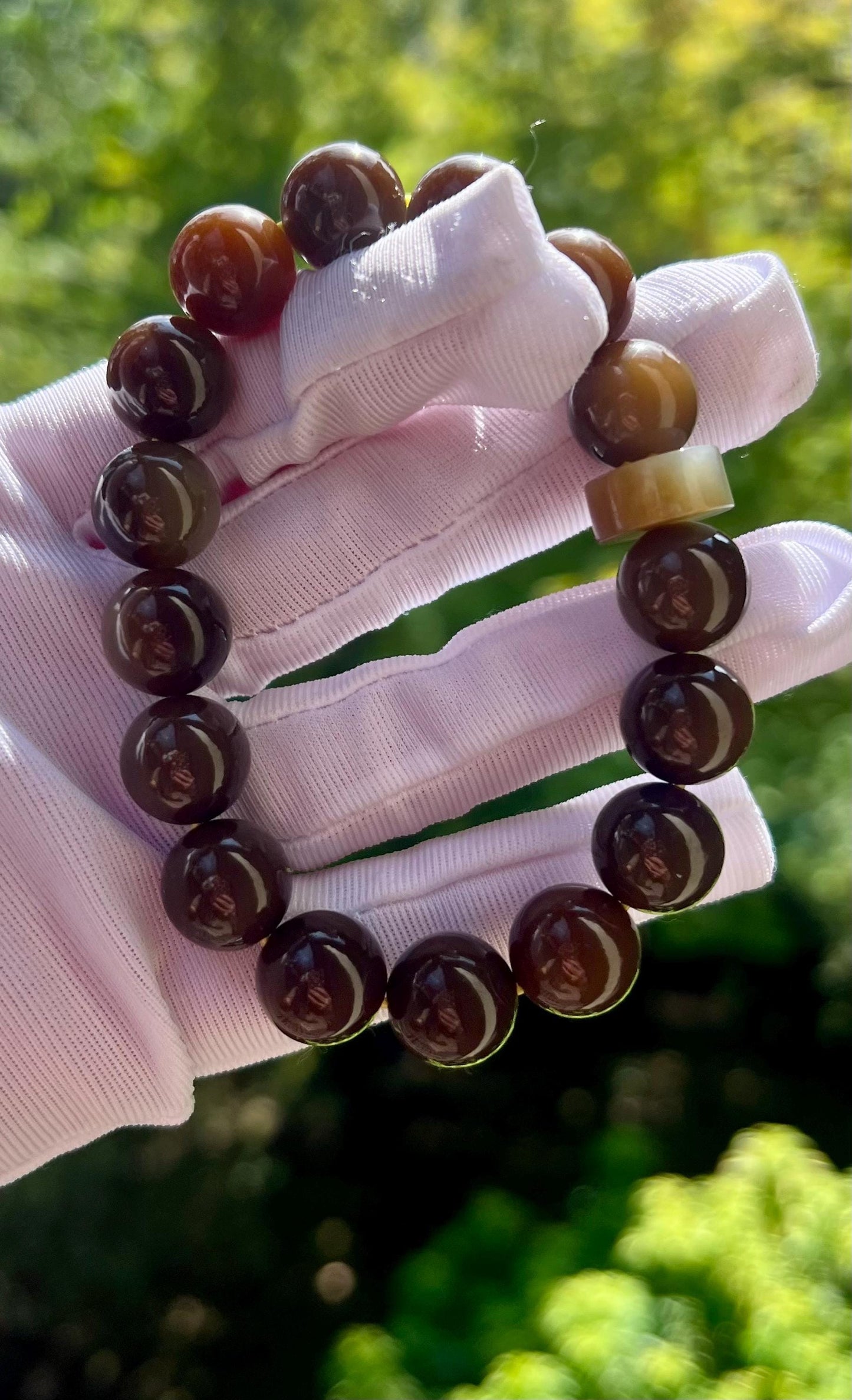12mm Certified natural jade/ dark brown nephrite bracelet/chocolate color 天然精品软玉 且末糖玉手串 浓巧克力糖 #2398
