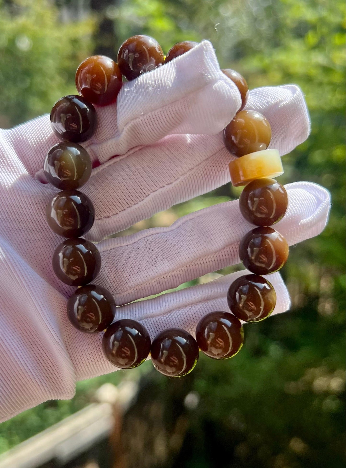 12mm Certified natural jade/ dark brown nephrite bracelet/chocolate color 天然精品软玉 且末糖玉手串 浓巧克力糖 #2398