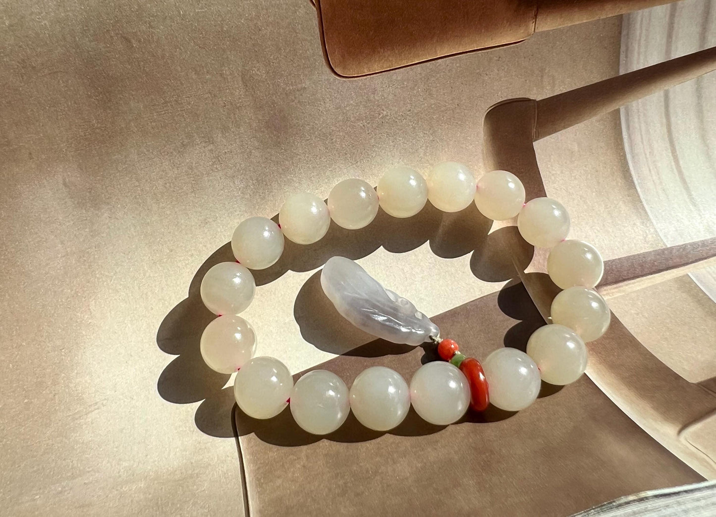 12mm Certified natural jade/ lotus root pink nephrite bracelet/purple nephrite feather charm 天然精品软玉 藕粉手串 冰糯果冻料 胶感足起莹光 #3074 肉粉色 搭配软玉烟紫羽毛挂件