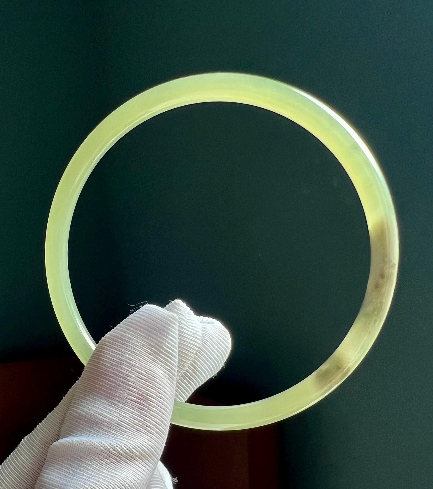 59.2mm Certified natural jade/ icy light green with purple nephrite thin Bangle 天然软玉 晴水带紫 细圆条手镯 美人条 冰润起莹光 #0747 叮当镯