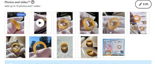 17.2mm Certified natural jade Brown Nephrite ring / band ring 天然糖玉 黄金糖/奶糖 指环 戒指 糖玉戒圈 #1665 (US size 6.5)
