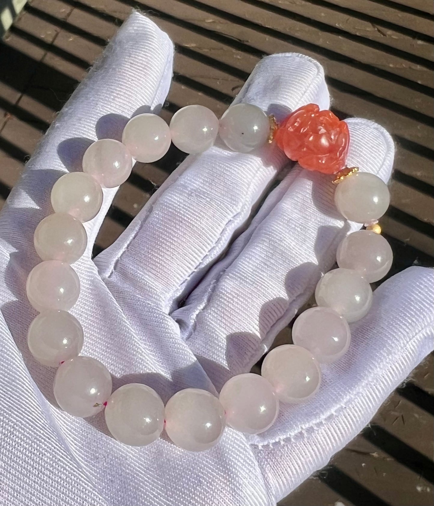 10mm Certified natural jade Qinghai icy lotus pinkish purple nephrite bracelet/ 天然青海冰藕色 冰仙粉紫玉 冰润糯 胶感足起莹光#3135 搭配南红牡丹花