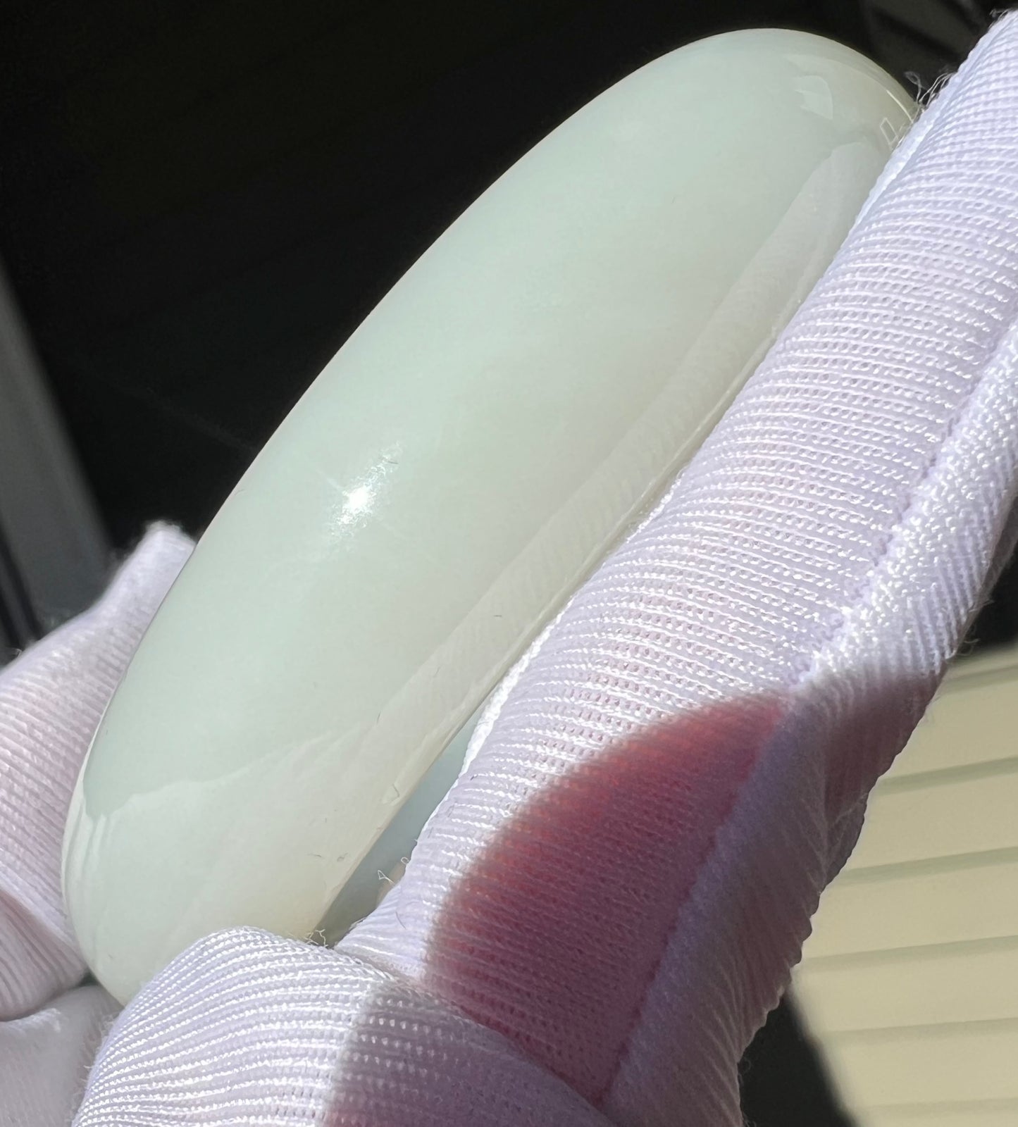 56.5mm Certified natural jade/Siberian white nephrite bangle/bracelet/天然 俄料白玉手镯 正圈手镯 平安镯#2110