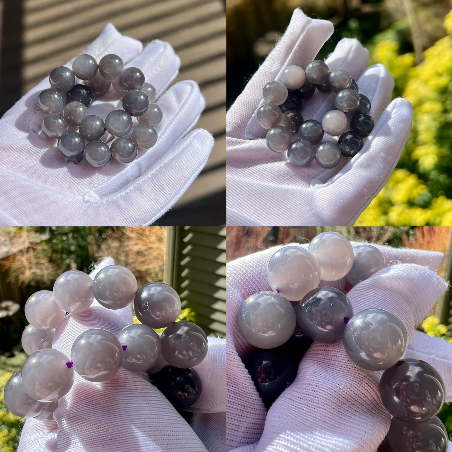10mm Certified natural jade Qinghai old mine purple nephrite bracelet/icy grape Purple nephrite/天然精品 青海老矿烟紫玉手串 葡萄紫 熟料细料#0950 冰润细糯