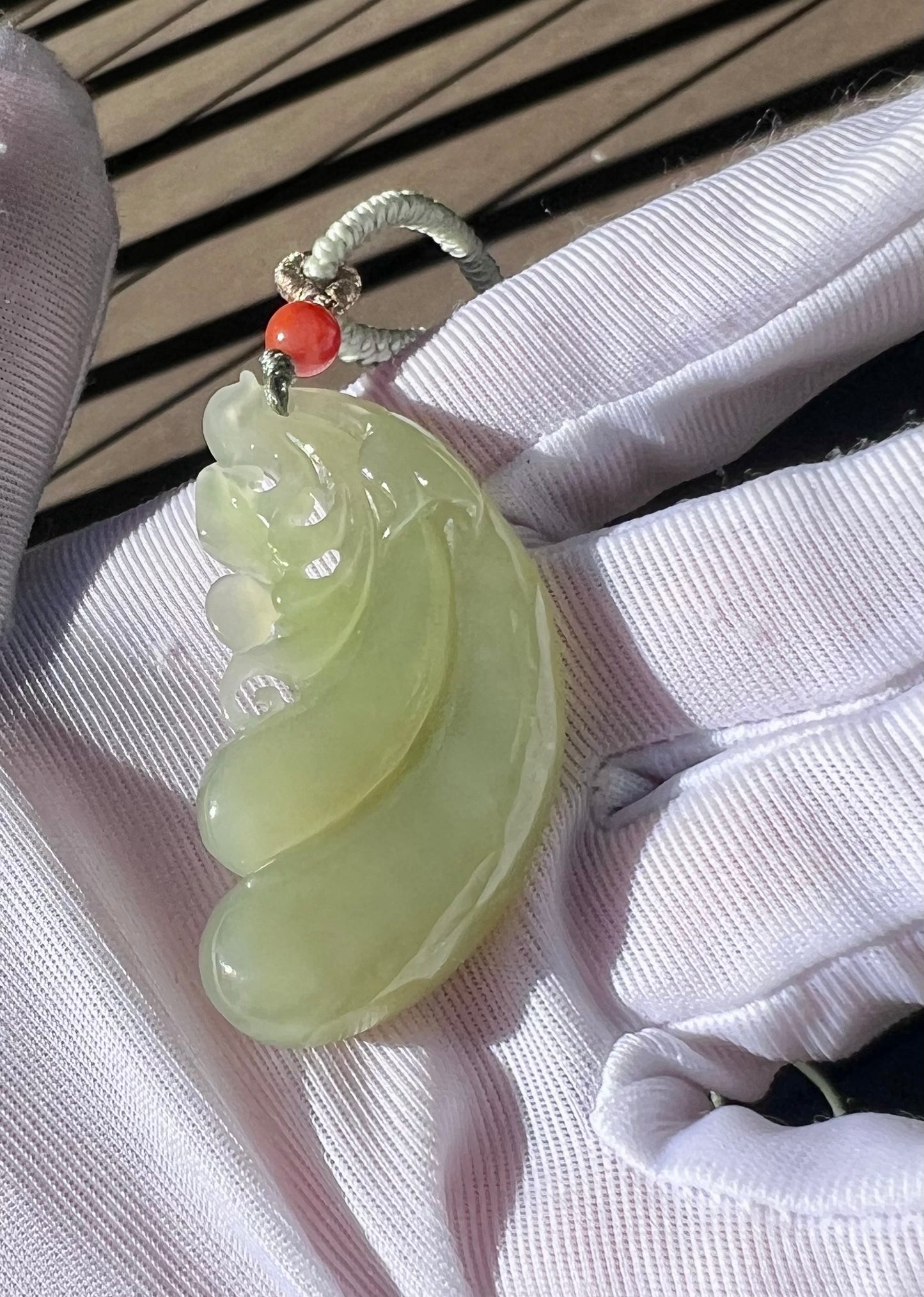 Certified natural jade Qinghai qingshui Nephrite with emerald green pendant/carved eggplant and magpie/ necklace天然青海晴水俏翠青 吊坠#6051 双喜临门 福寿绵延