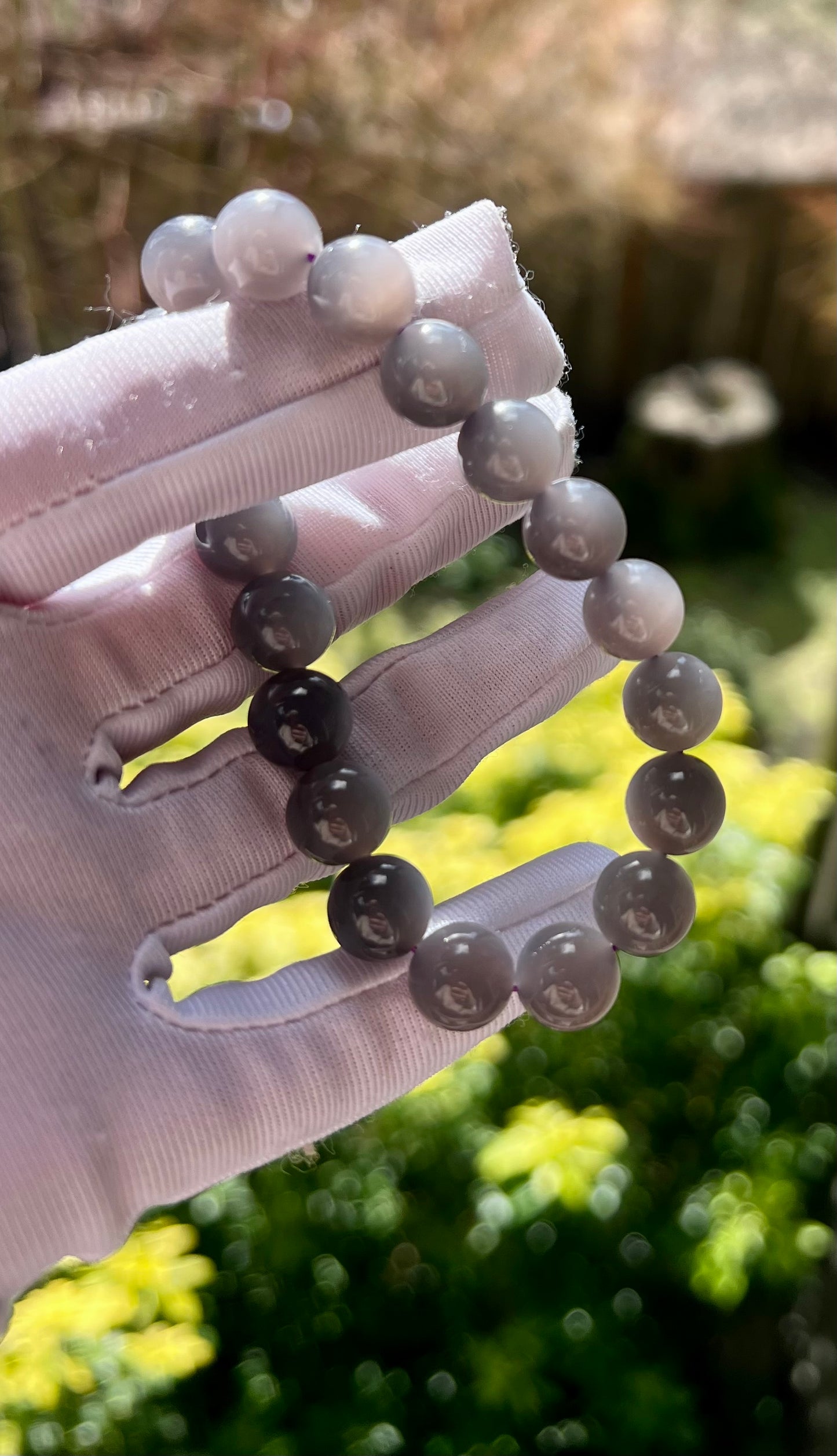 10mm Certified natural jade Qinghai old mine purple nephrite bracelet/icy grape Purple nephrite/天然精品 青海老矿烟紫玉手串 葡萄紫 熟料细料#0950 冰润细糯