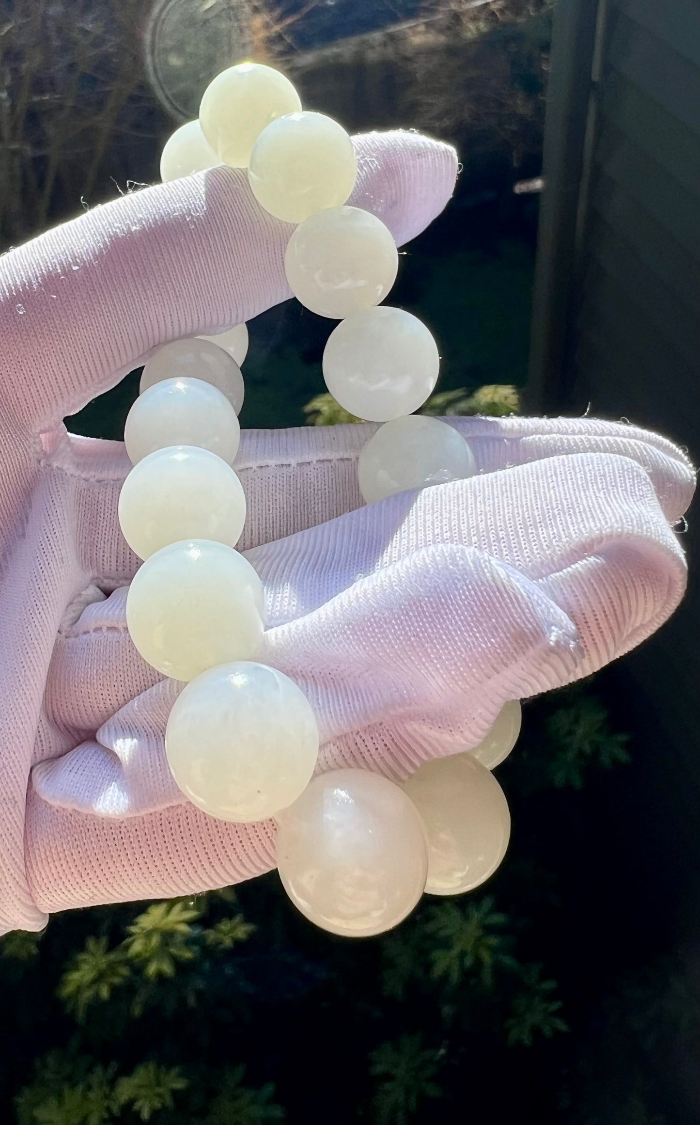 12mm Certified natural jade Siberian old mine white nephrite bracelet 天然精品 俄料白玉圆珠手串 #1755 白润熟糯