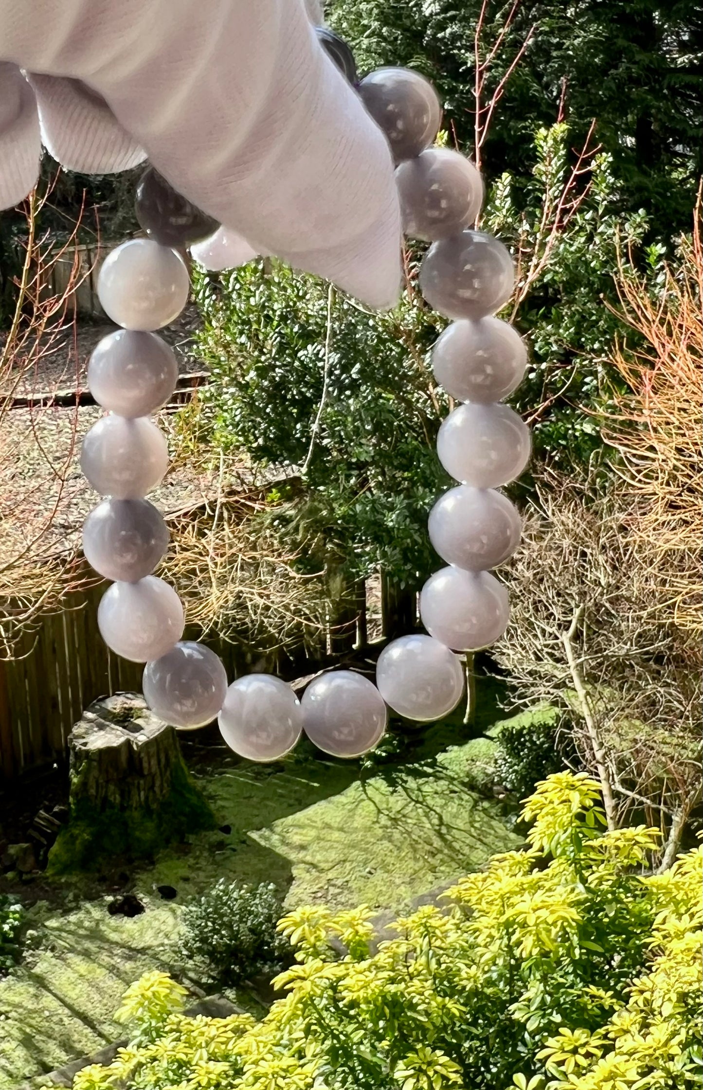 10mm Certified natural jade Qinghai old mine purple nephrite bracelet/icy grape Purple nephrite/天然精品 青海老矿烟紫玉手串 葡萄紫 熟料细料#0950 冰润细糯