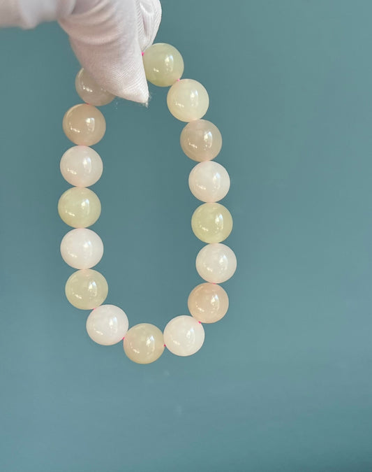 11.6mm Certified natural jade/Qinghai old mine  nephrite Bracelet/Macaron multi-color nephrite 天然精品 青海老矿料 马卡龙配色多宝手串 #7245