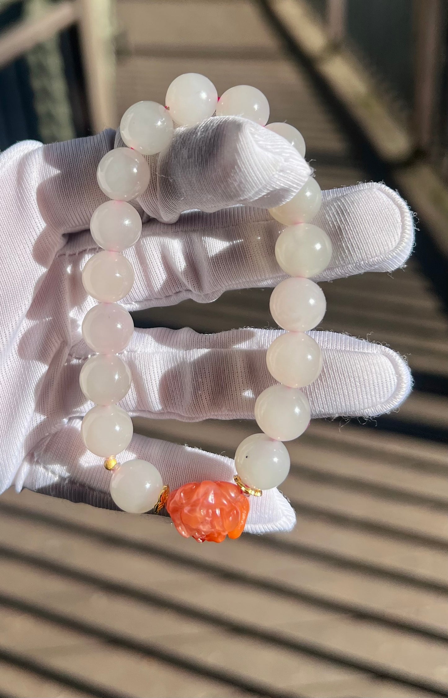 10mm Certified natural jade Qinghai icy lotus pinkish purple nephrite bracelet/ 天然青海冰藕色 冰仙粉紫玉 冰润糯 胶感足起莹光#3135 搭配南红牡丹花