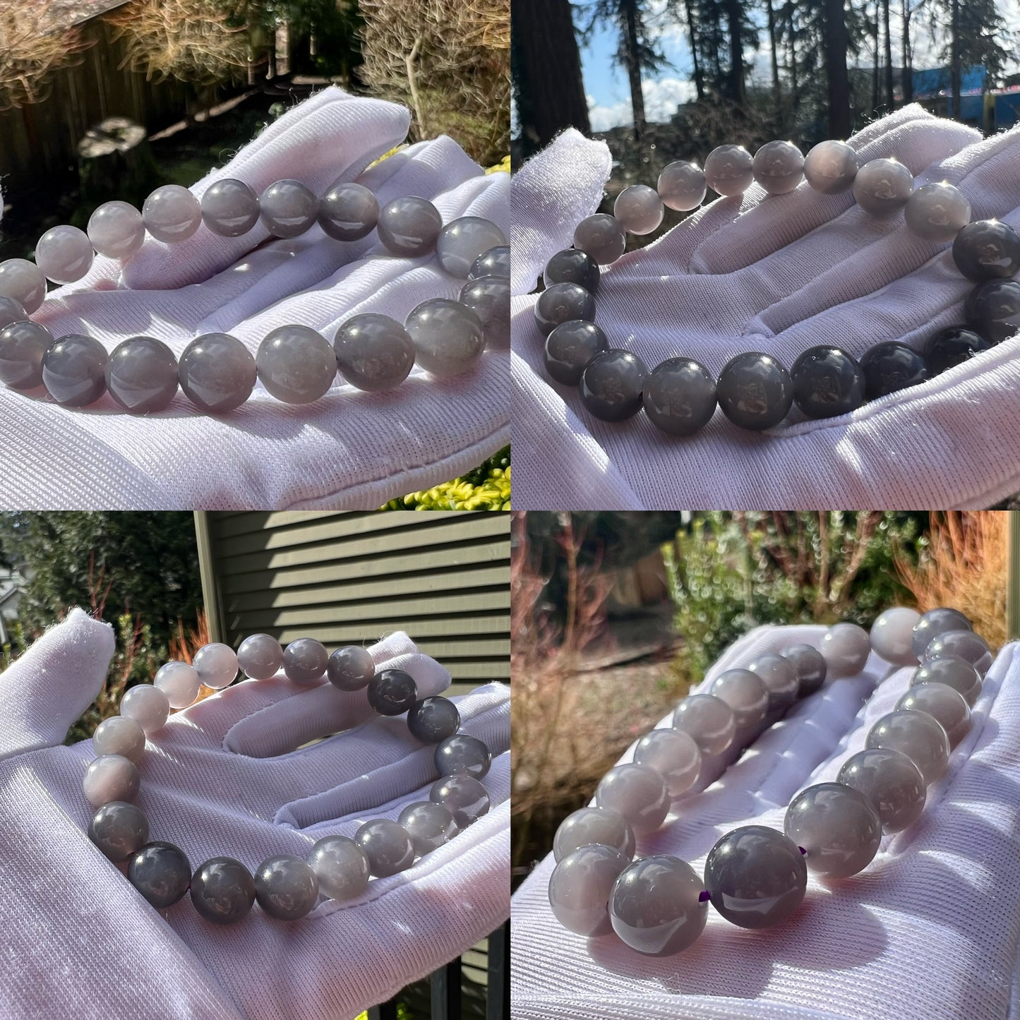 10mm Certified natural jade Qinghai old mine purple nephrite bracelet/icy grape Purple nephrite/天然精品 青海老矿烟紫玉手串 葡萄紫 熟料细料#0950 冰润细糯