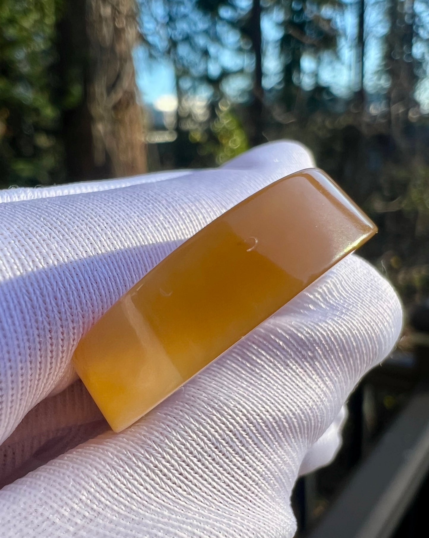 16.6mm Certified jade golden brown Nephrite ring/ nephrite band 天然精品 金山糖玉 指环 戒指 黄金糖玉直切戒圈 扳指#4640