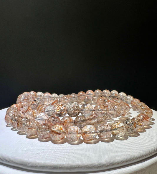Natural black golden super seven super 7 bracelet/rich inclusions/multi-Wraps Bracelet /necklace天然黑金超七超7 多圈手串手链 晶体干净内涵多可作项链