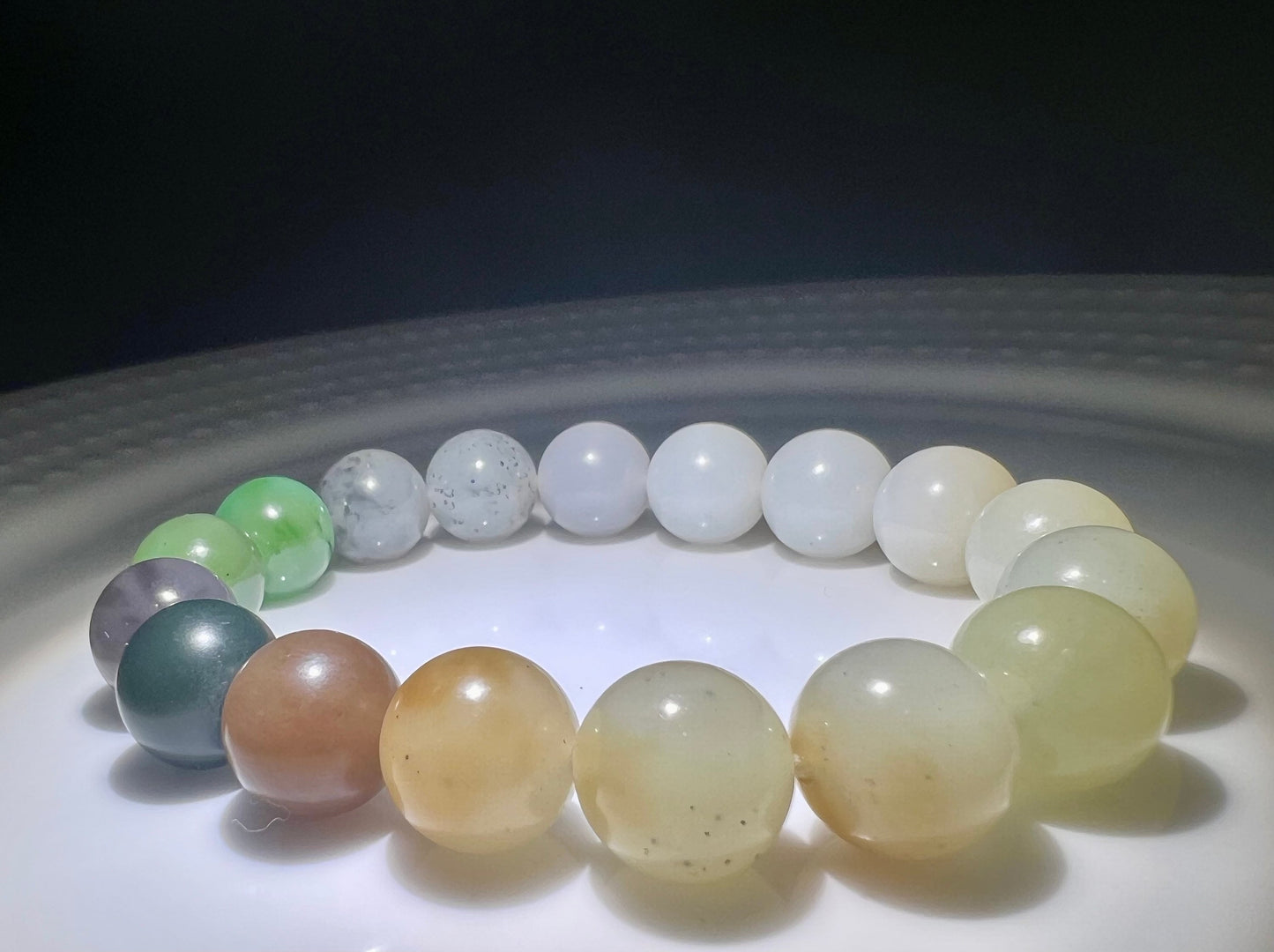 12mm Certified Natural Hetian jade nephrite/multi color(green brown purple white)nephrite bracelet天然和田玉多宝手串 碧玉糖玉点墨青花帝王青玉帝王紫藕粉