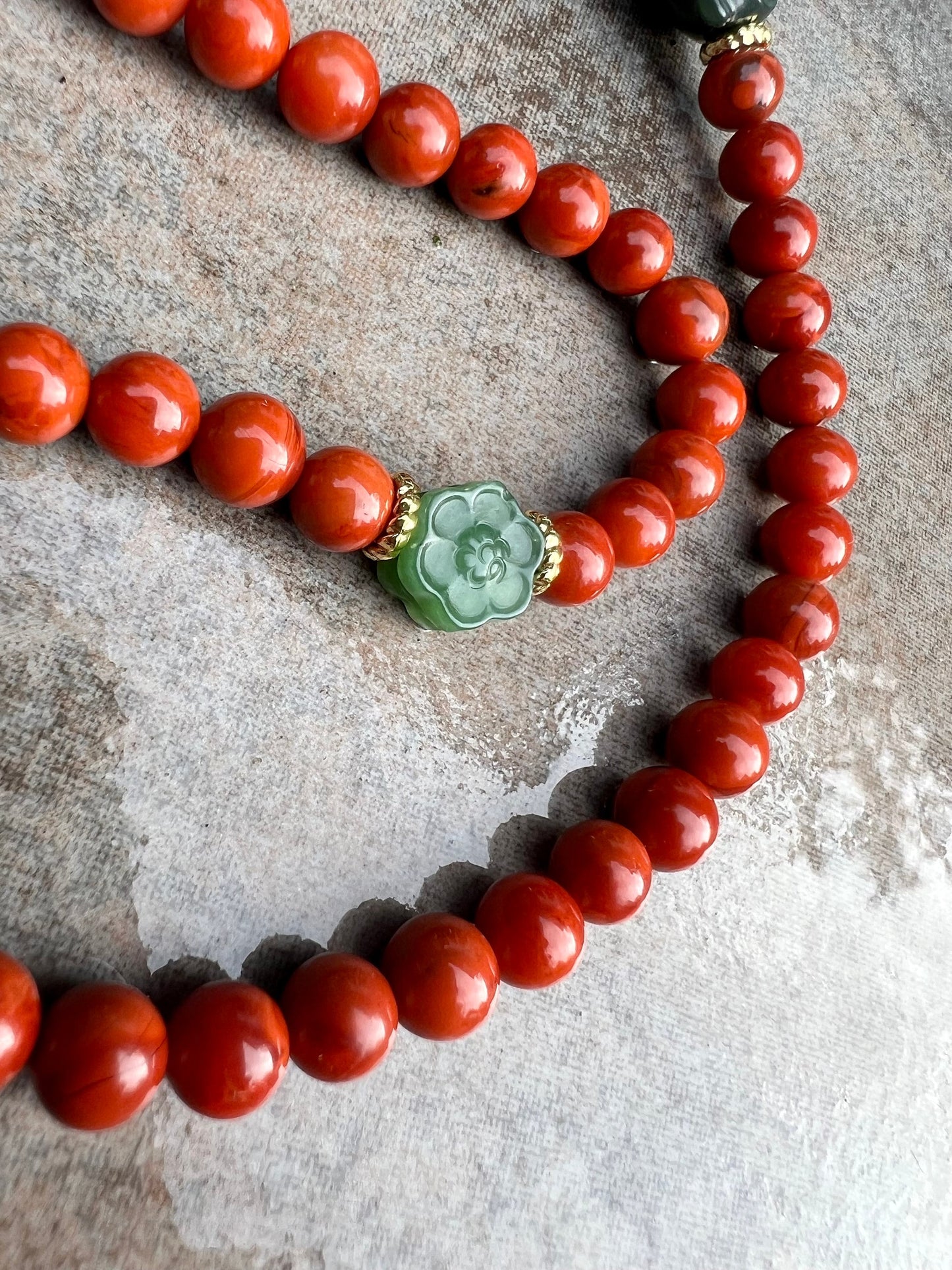 Certified Natural Nanhong and Hetian jade double wrap Bracelet, Dragon/ donut pendant/multipurpose bag charm/car  ornament 天然精品南红和田玉 龙年手串 多用