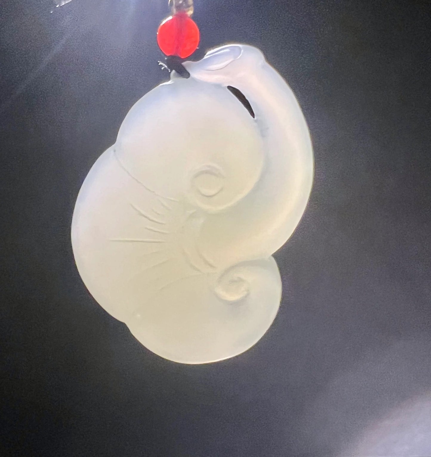 Certified natural Hetian jade /Qinghai old mine Qingshui nephrite/light green nephrite carved Ruyi pendant necklace天然和田玉 青海晴水玉雕刻祥云如意吊坠 #4495