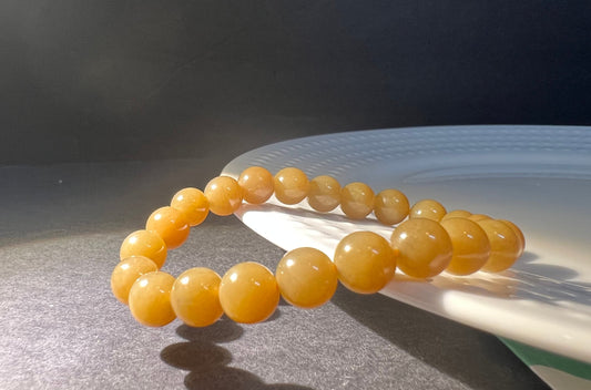 8mm Certified Natural Hetian jade/ nephrite/ old mine brown nephrite bracelet beads天然和田玉 且末老料糖玉手串 且末近矿黄糖 细糯油润#3505