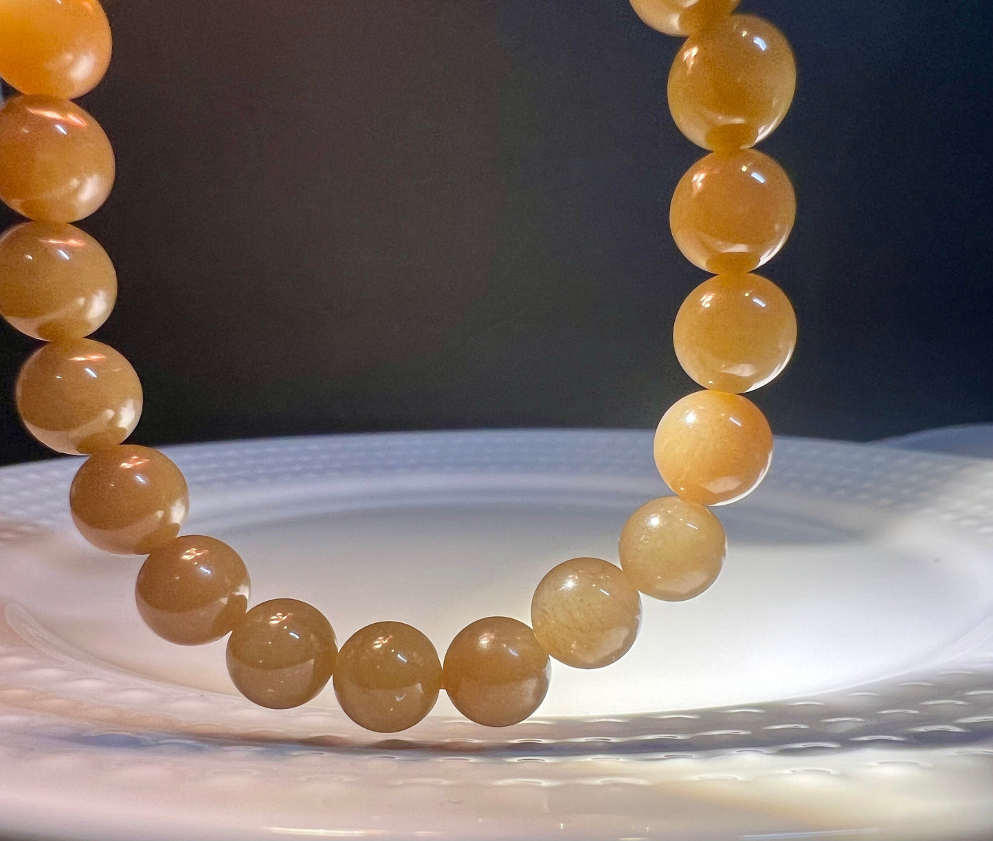 8mm Certified Natural Hetian jade/ nephrite/ old mine brown nephrite bracelet beads天然和田玉 且末老料糖玉手串 且末近矿黄糖 细糯油润#3505