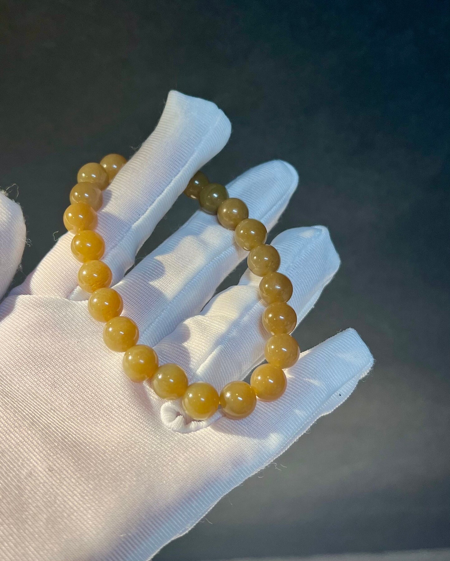 8mm Certified Natural Hetian jade/ nephrite/ old mine brown nephrite bracelet beads天然和田玉 且末老料糖玉手串 且末近矿黄糖 细糯油润#3505
