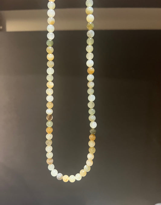 6mm+ high quality Certified Natural Hetian jade necklace/multi color nephrite multi-wrap bracelet/necklace天然精品和田玉多宝项链 糖白青花碧玉#3254
