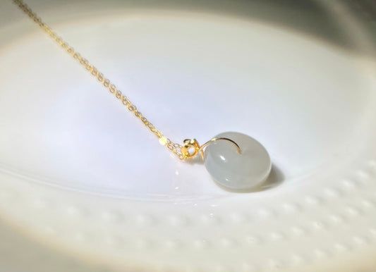 High quality Certified natural Hetian Jade smoky purple nephrite donut pendant necklace sterling silver/good luck circle天然精品青海老矿和田玉 烟紫平安扣 纯银