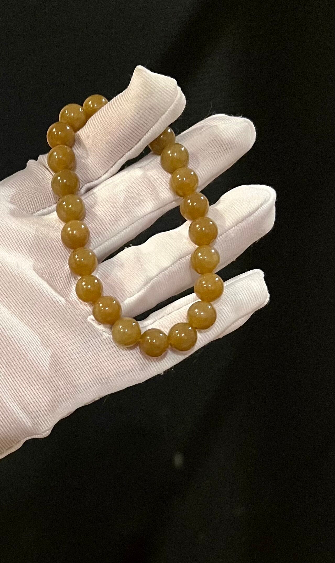 8mm Certified Natural Hetian jade/ nephrite/ old mine brown nephrite bracelet beads天然和田玉 且末老料糖玉手串 且末近矿黄糖 细糯油润#3505