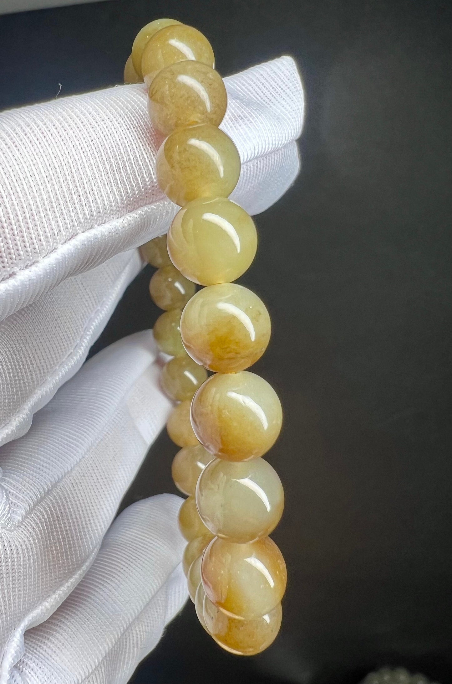 8mm Certified Natural Hetian jade/ nephrite/ Jinshan mine golden brown white nephrite bracelet/sugar white天然精品和田玉 糖玉手串 且末金山 糖青白 很油糯#5149