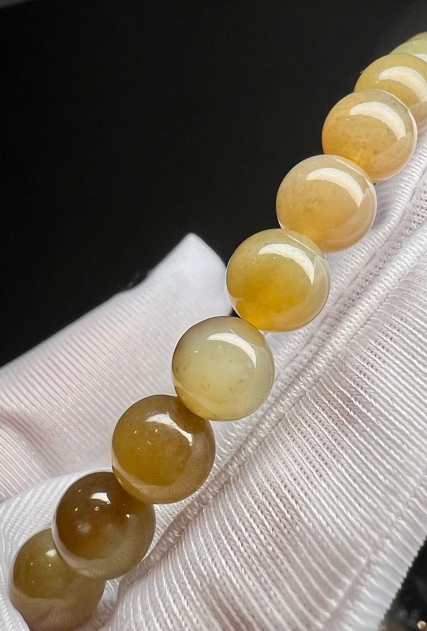 8mm Certified Natural Hetian jade/ nephrite/ Jinshan mine golden brown white nephrite bracelet/sugar white天然精品和田玉 糖玉手串 且末金山 糖青白 很油糯#5149