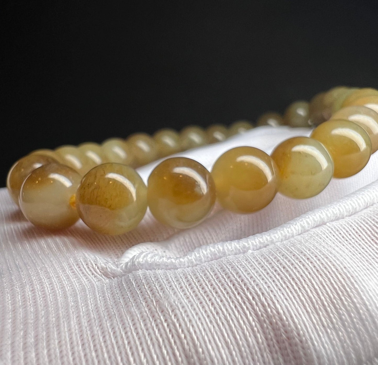 8mm Certified Natural Hetian jade/ nephrite/ Jinshan mine golden brown white nephrite bracelet/sugar white天然精品和田玉 糖玉手串 且末金山 糖青白 很油糯#5149
