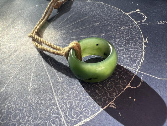 16mm Certified Hetian jade Siberian green Nephrite band ring/necklace pendant 天然精品和田玉 老俄料碧玉指环 戒指 果绿 宽轮胎戒圈/吊坠/跑环#3983