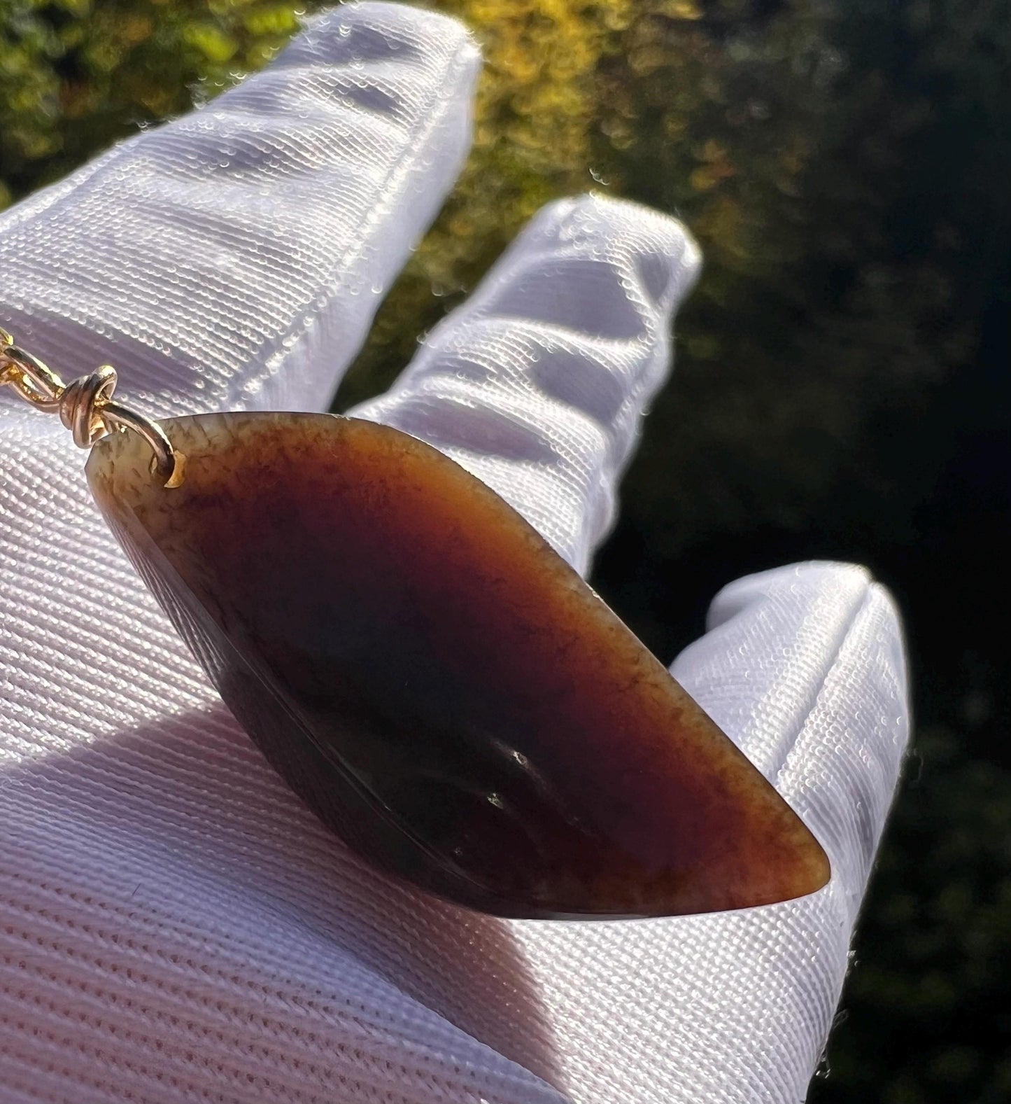 Certified Natural hetian jade/Qiemo Jinshan dark red brown Nephrite carved pendant/Willow leaf pendant/S925 天然精品和田玉 且末金山糖玉 老红糖红油糖 吊坠#5074
