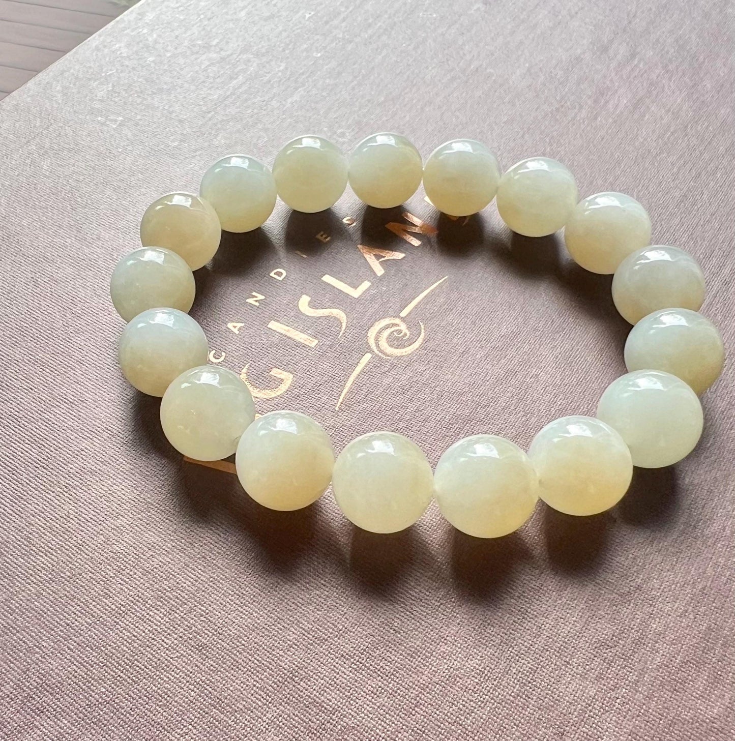 12mm Certified Natural Hetian jade /Siberian brown White Nephrite bracelet 天然精品和田玉俄料 巴沙料糖白玉 油性好脂粉足 籽料质感#0845