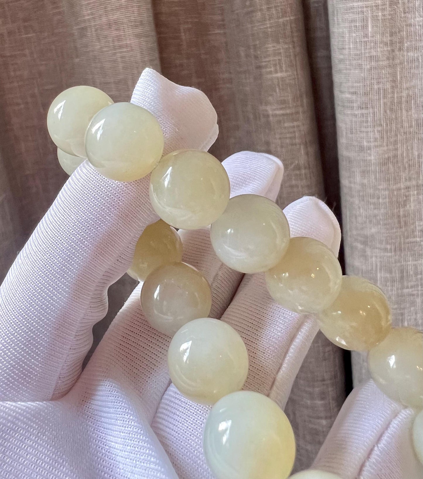 12mm Certified Natural Hetian jade /Siberian brown White Nephrite bracelet 天然精品和田玉俄料 巴沙料糖白玉 油性好脂粉足 籽料质感#0845