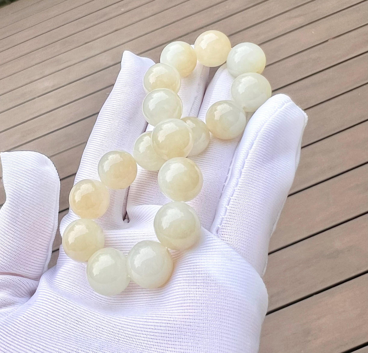12mm Certified Natural Hetian jade /Siberian brown White Nephrite bracelet 天然精品和田玉俄料 巴沙料糖白玉 油性好脂粉足 籽料质感#0845