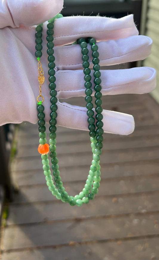 Certified Natural untreated Grade A Jade adjustable necklace /Guatemala Jadeite  icy blue green Jadiete  天然精品无优化冰蓝水翡翠项链手链 长度可调#4507
