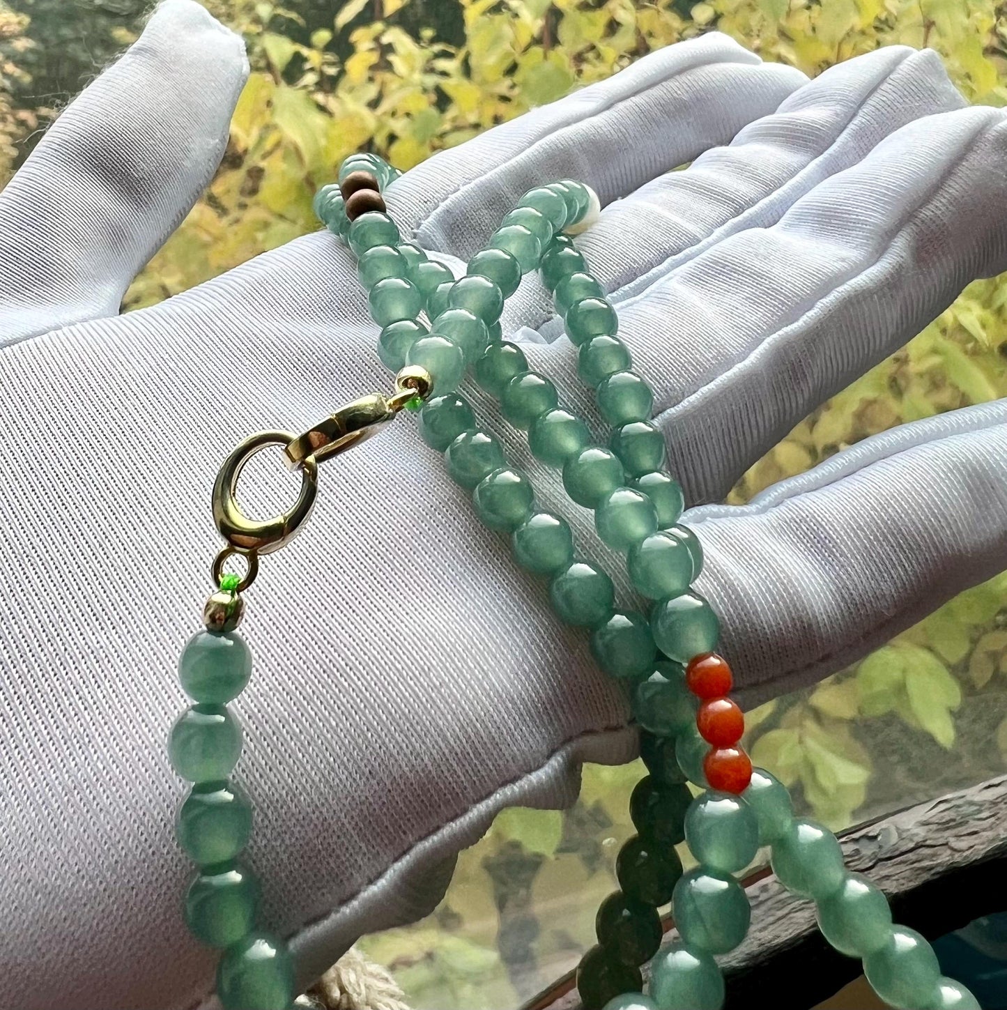 Certified Natural untreated Grade A Jade long necklace/bracelet /Guatemala Jadeite icy blue green Jadiete 天然精品无优化冰蓝水翡翠项链/手链#4297