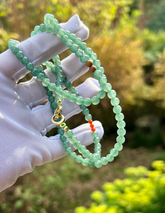 Certified Natural untreated Grade A Jade long necklace/bracelet /Guatemala Jadeite icy blue green Jadiete 天然精品无优化冰蓝水翡翠项链/手链#4297