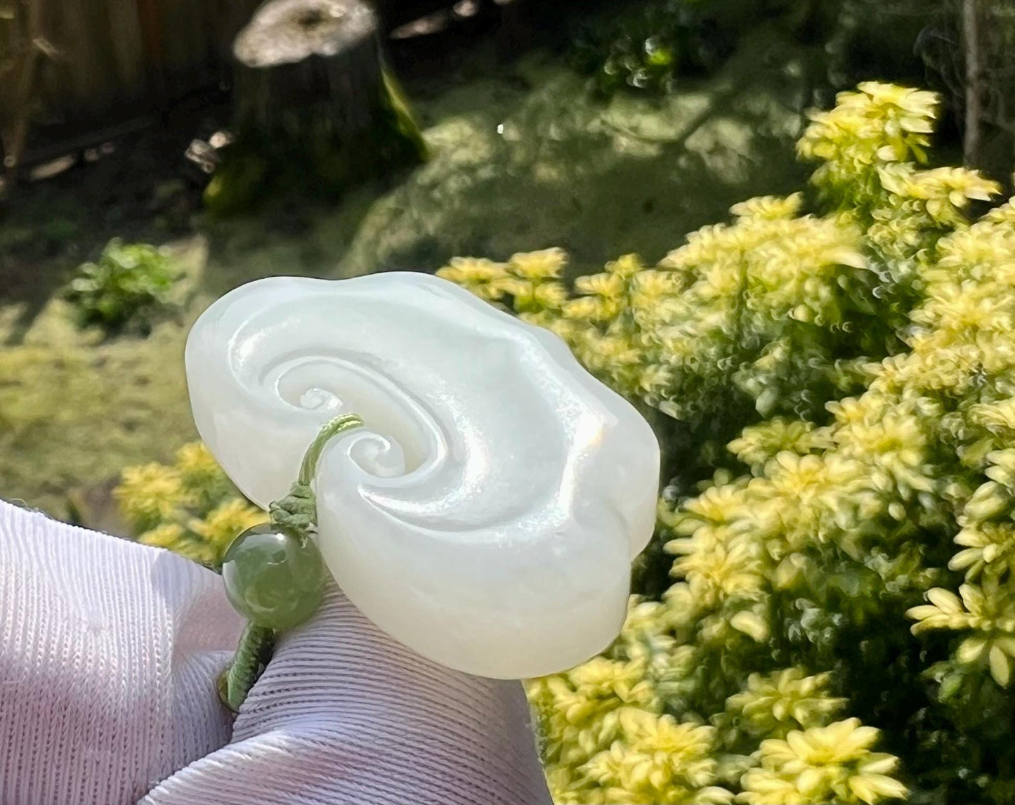Certified natural jade/ white nephrite Carved Ruyi lock /nephrite Ruyi pendant necklace天然白玉 如意锁吊坠#0071 仿古造型
