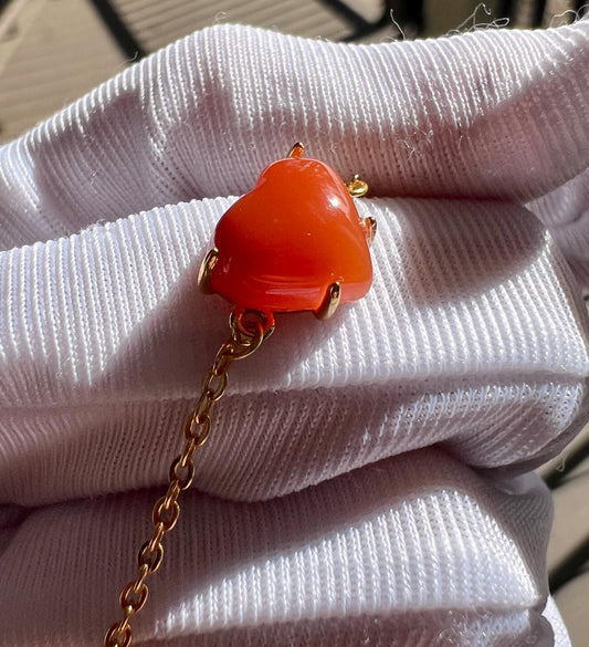Certified natural Nanhong Agate Bracelet, Southern Red Agate heart ,Chinese Red Agate sterling silver bracelet 天然精品川料南红纯银手链 #0073 爱心柿子红