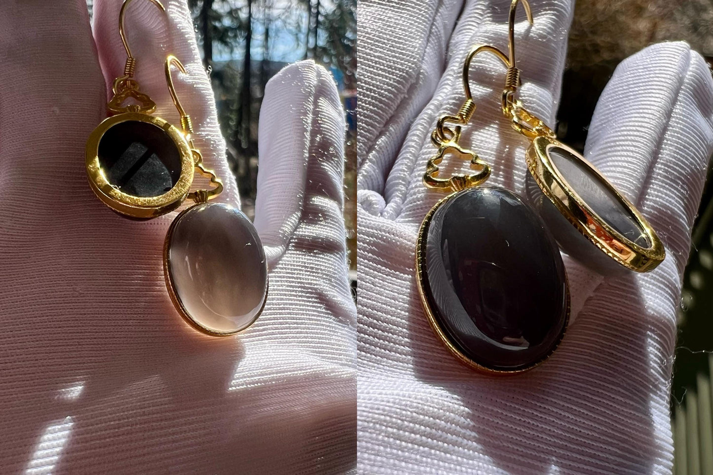Purple Nephrite Jade Drop Earrings: Sterling Silver, Natural Chinese Jade#0732