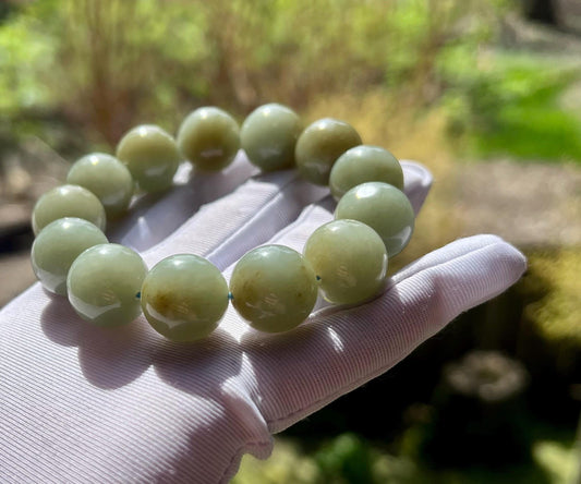 16mm Certified natural nephrite bracelet/blue and brown color天然蓝糖玉 蓝调青玉俏糖玉 油熟老料 #2113
