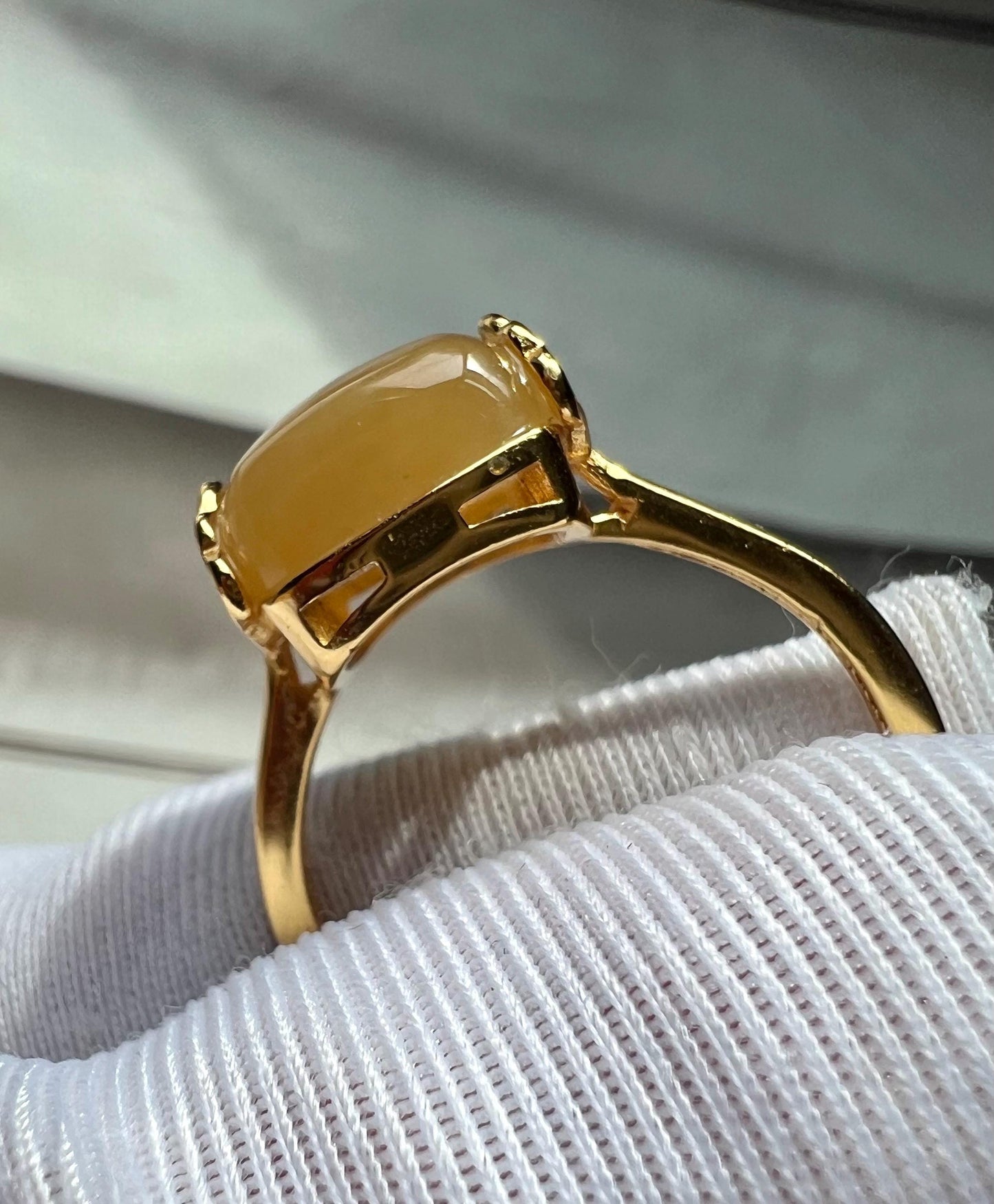 Certified natural nephrite/Qiemo orange brown nephrite ring Sterling Silver ring/square shaped brown nephrite 天然且末糖玉 橘子糖 油润胶底 纯银镶戒指/指环#0354