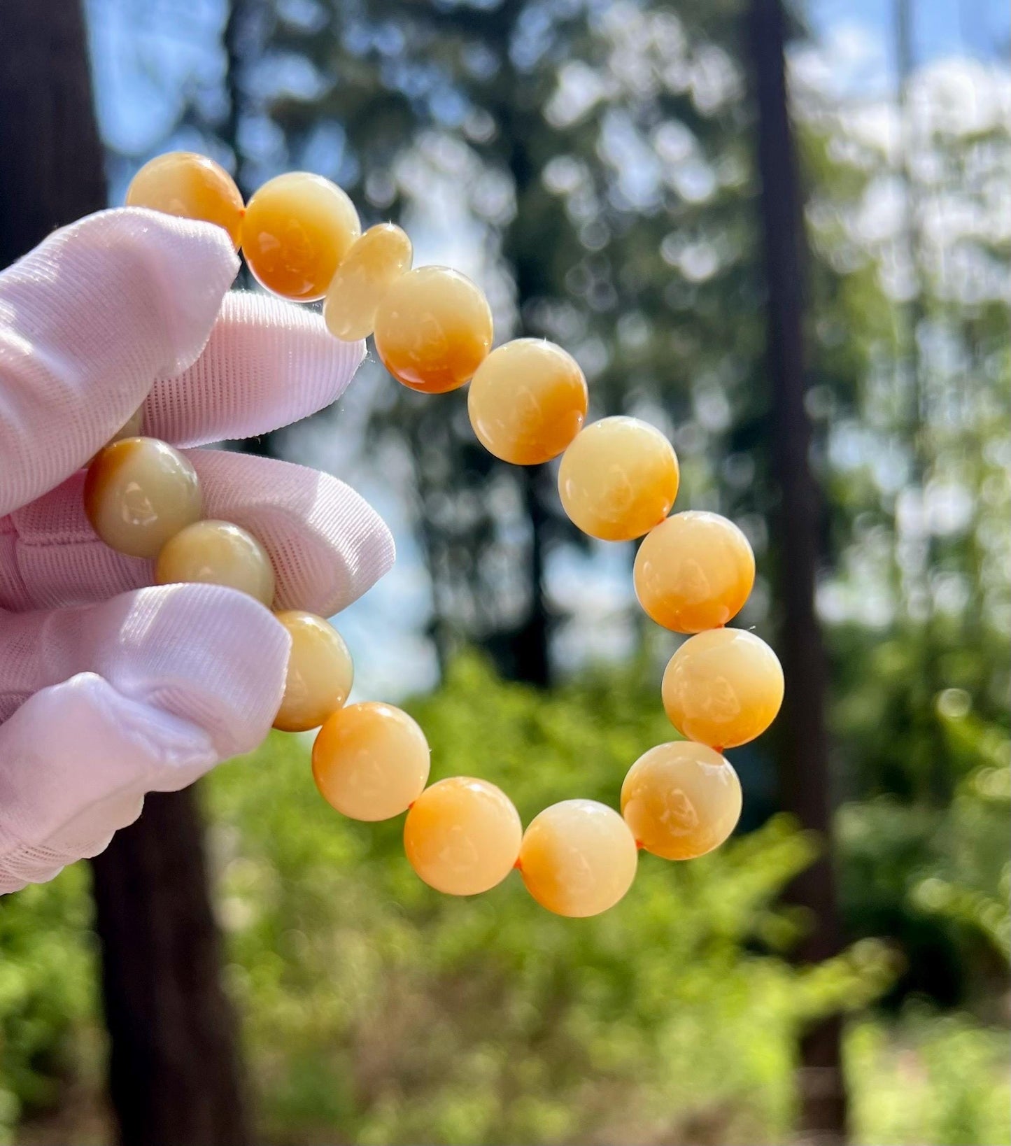 12mm Certified natural brown white nephrite bracelet/Qiemo white and golden yellow brown color天然精品糖白玉手串 黄金糖白玉手串 #7242 聚宝盆 一口糖