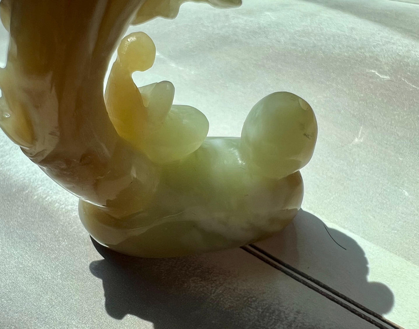 Certified natural jade/brown white nephrite ornament/Incense holder/brown and bluish white nephrite 天然软玉 糖白/糖青白玉 雕刻悟道香插 摆件/ 手工作品#7916