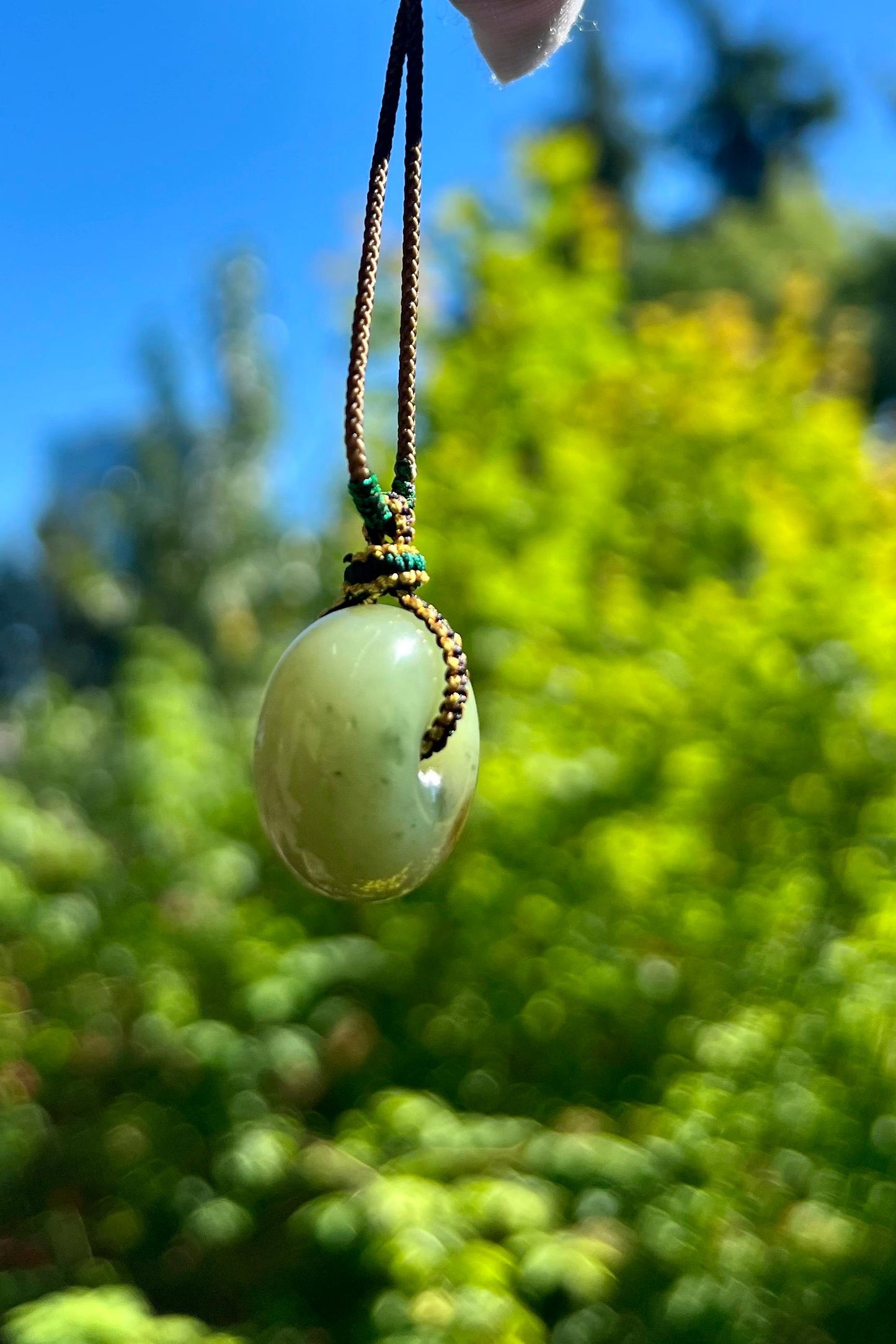 Certified natural jade/tri-color nephrite donut pendant/green brown black circle safety pendant  天然软玉 糖 绿 青花 三色平安扣 吊坠 #2009 小尺寸 胖墩墩