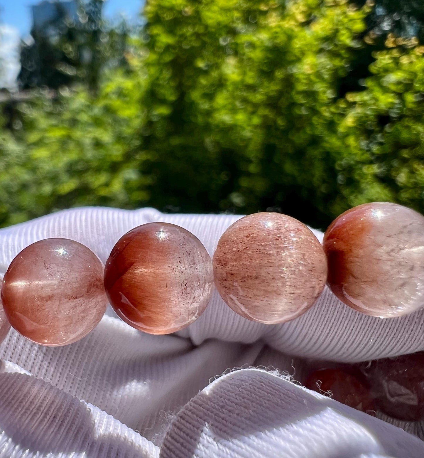 9～9.3mm Certified natural purple pink Rabbit Hair Rutilated quartz bracelet 天然紫粉兔毛水晶手串#0214 豆沙粉 顺发聚宝盆