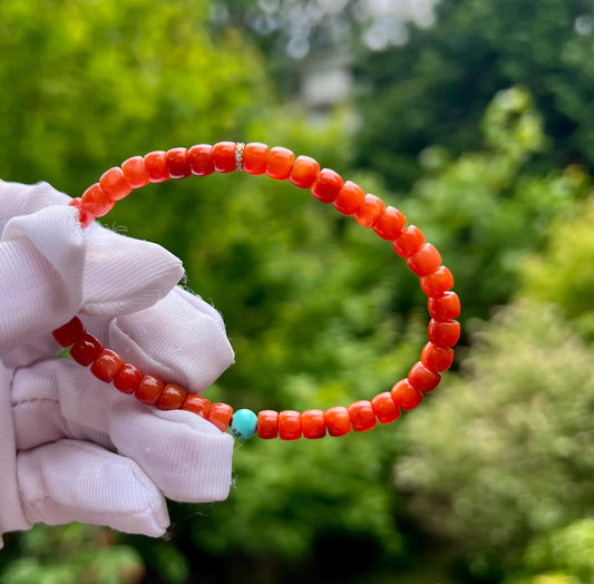 Certified natural Nanhong agate straight cutBeads bracelet, gem luster Sichuan Nanhong/Full color South Red Agate天然精品川料南红 联合料满色 精工直切#2663