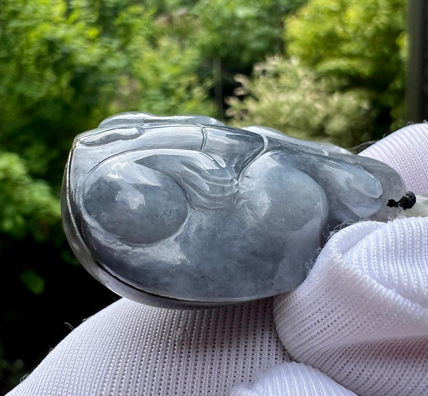 Certified natural jade /black and white nephrite pebble dragon turtle pendant necklace/river nephrite with original skin 天然软玉 墨玉河籽料青花雕刻龙龟吊坠 #7949 原皮毛孔