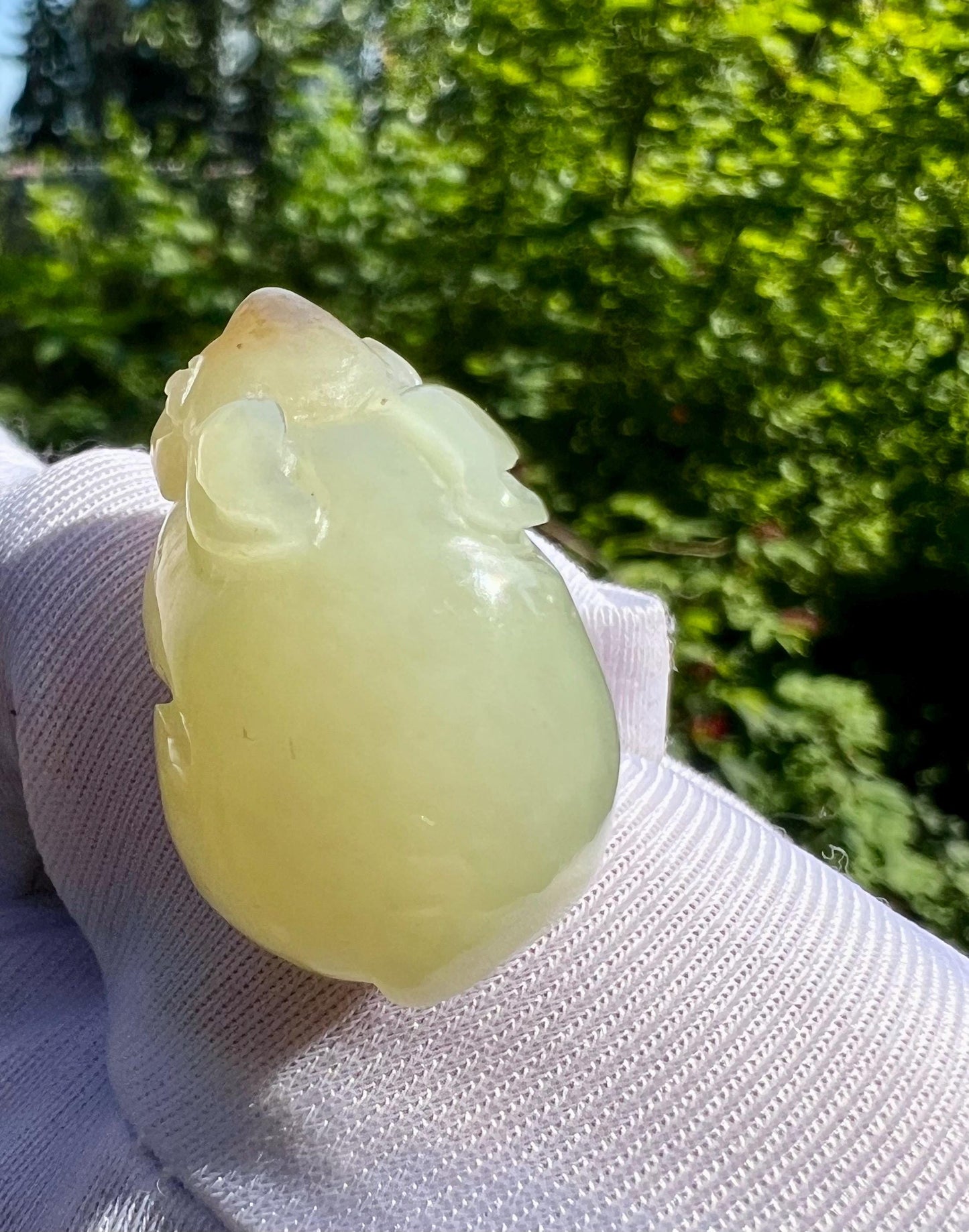 Certified natural jade/ Ruoqiang bluish white and brown nephrite carved bunny pendant necklace/天然软玉 若羌糖青白玉 兔子吊坠 #2122 前途似锦