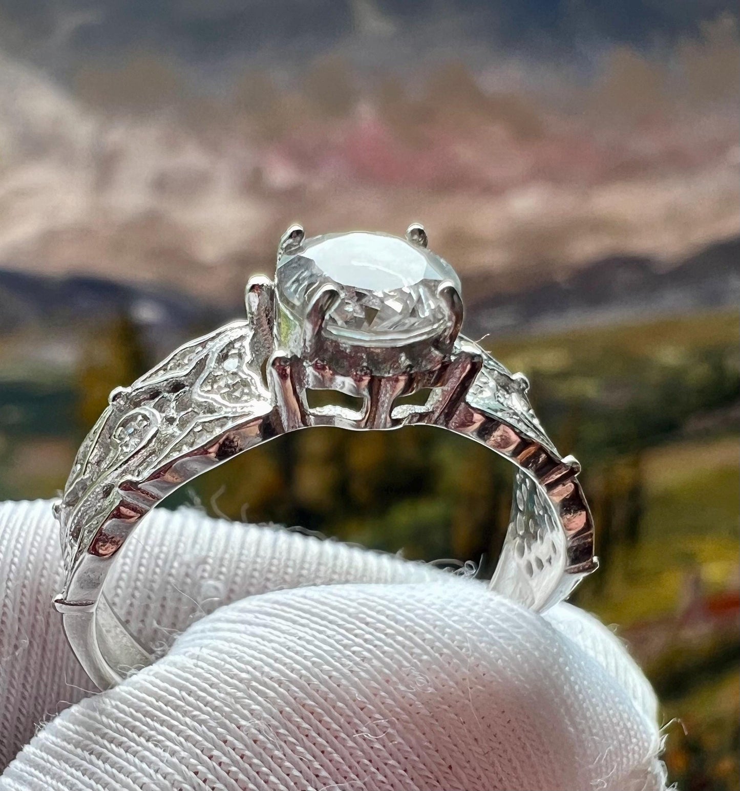 Natural clear quartz ring/High clarity round shaped ring/Faceted clear quartz/sterling silver天然净体白水晶戒指/圆形刻面白水晶  意大利工艺纯银镶嵌